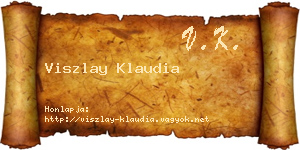 Viszlay Klaudia névjegykártya
